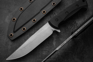 LARGE TACTICAL KNIFE INGUL 1 BLACK N690 GREG FORGE