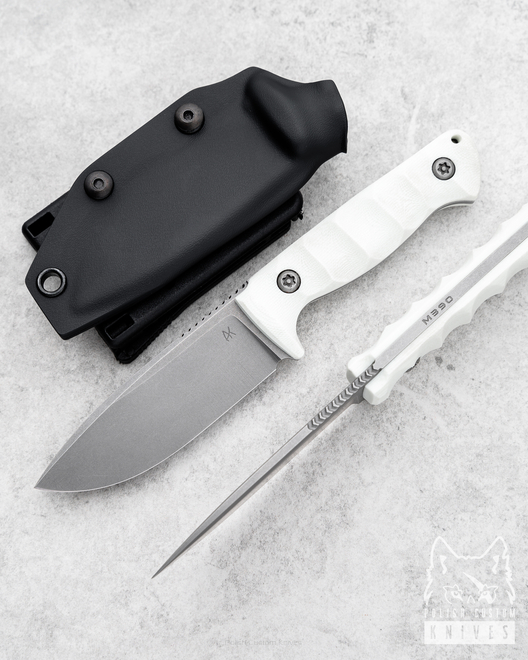 NECK KNIFE EDC MINI ODC 5 M390 G10 WHITE TOXIC AK